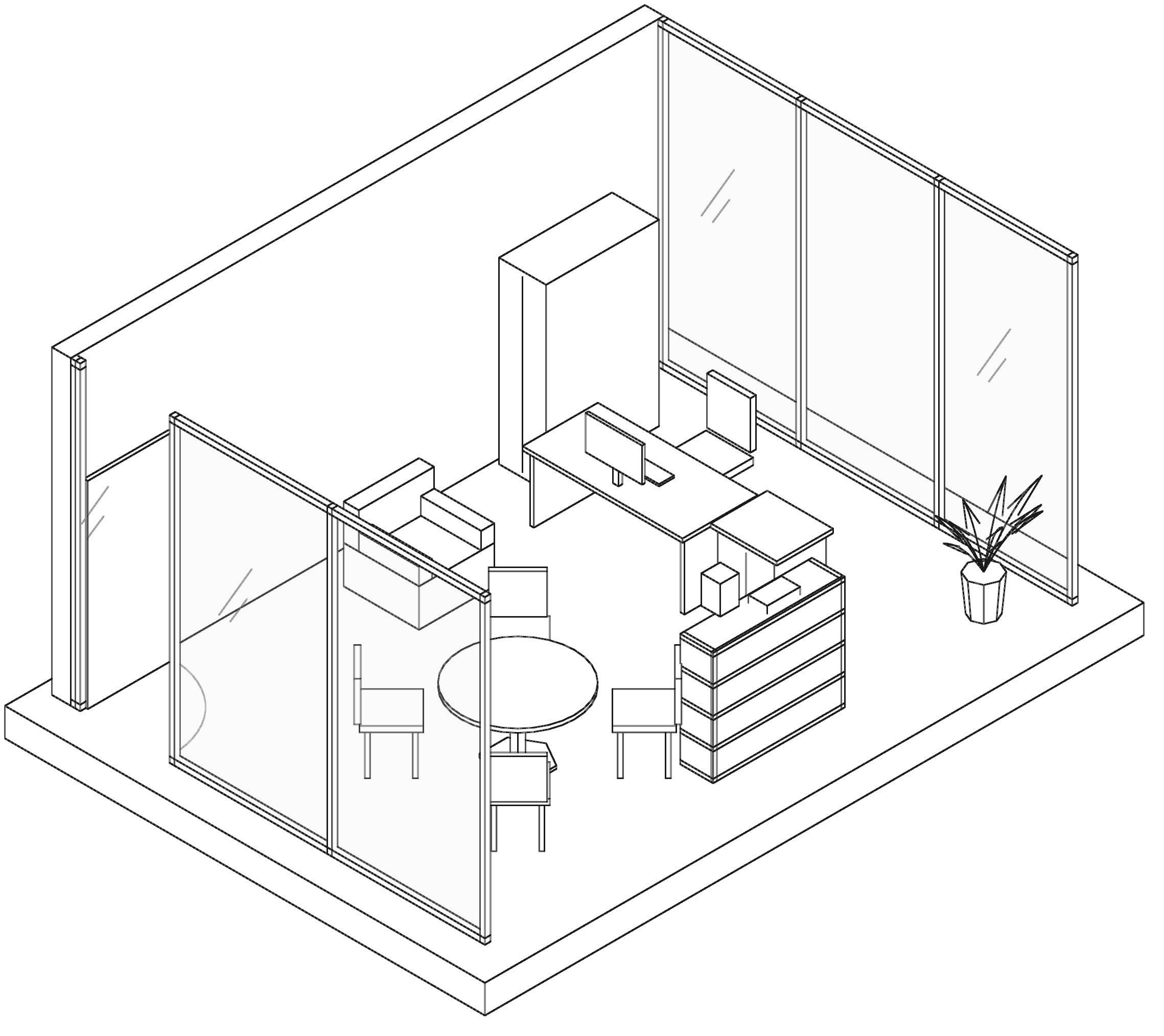 Berlin Office Building - administration, axonometric